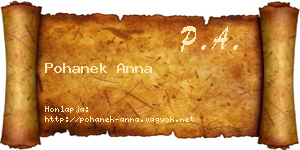 Pohanek Anna névjegykártya
